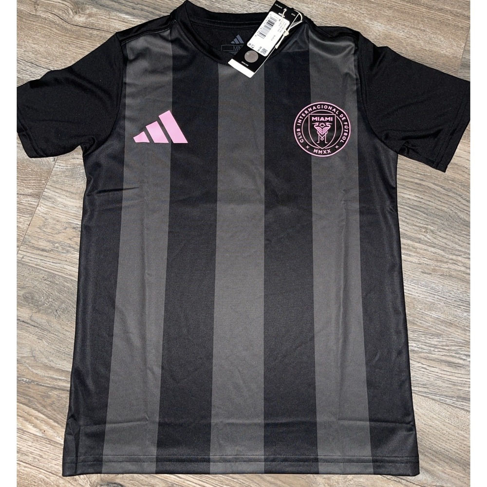 Adidas Youth Medium Messi Miami Int Jersey Black/Pink #10 Authentic - Genuine